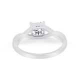 14K White Gold Infinity Shank Princess Cut Engagement Ring Simulated Cubic Zirconia Size-7