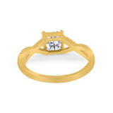 14K Yellow Gold Infinity Shank Princess Cut Engagement Ring Simulated Cubic Zirconia Size-7