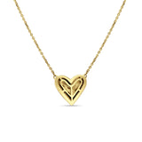 Heart Pendant Diamond Necklace 14K Yellow Gold 0.07ct Wholesale