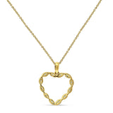 Heart Necklace Diamond Pendant 14K Yellow Gold 0.32ct Wholesale