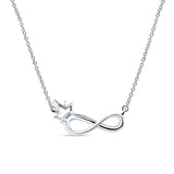 Infinity Diamond Necklace 14K White Gold 0.07ct Wholesale