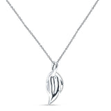 Leaf Necklace Diamond Pendant 14K White Gold 0.06ct Wholesale