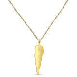 Diamond Pendant Leaf Necklace 14K Yellow Gold 0.13ct Wholesale