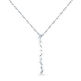 14K White Gold 0.15ct Crystal Drop Diamond Pendant Chain Necklace 18" Long Wholesale