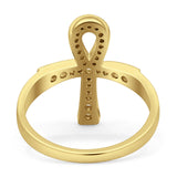 Ankh Cross Diamond Ring