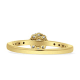 Halo Round Diamond Flower Ring 14K Yellow Gold 0.33ct Wholesale
