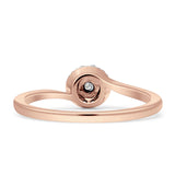 Minimalist Flower Diamond Ring 14K Rose Gold 0.12ct Wholesale