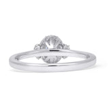 Cluster Diamond Ring 0.15ct Oval Shaped Natural 14K White Gold Wholesale