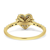 Heart Shaped Cluster Diamond Wedding Ring 14K Yellow Gold 0.20ct Wholesale