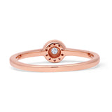 Halo Solitaire Bridal Ring 0.20ct Round Natural Diamond 14K Rose Gold Wholesale