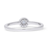 Halo Solitaire Bridal Ring 0.20ct Round Natural Diamond 14K White Gold Wholesale