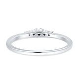 Minimalist Five Round Diamond Stackable Wedding Band 14K White Gold 0.10ct Wholesale