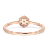 Hexagon Shaped Diamond Wedding Ring 14K Rose Gold 0.10ct Wholesale