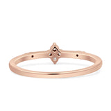 Diamond Round Four Leaf Clover Stackable Ring 14K Rose Gold 0.09ct Wholesale