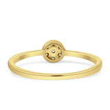 Minimalist Round Cluster Diamond Wedding Ring 14K Yellow Gold 0.10ct Wholesale