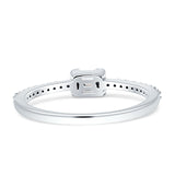 Stackable Petite Baguette & Round Diamond Ring 14K White Gold 0.19ct Wholesale