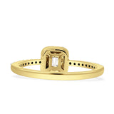 Halo Diamond Baguette Ring Round 14K Yellow Gold 0.25ct Wholesale