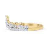 Chevron Ring 0.42ct Natural Diamond Crown Half Eternity 14K Yellow Gold Wholesale