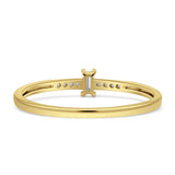 Diamond Baguette Ring Petite Statement 14K Yellow Gold 0.08ct Wholesale