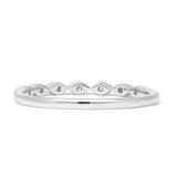 Half Eternity Marquise Band 2mm Round Natural Diamond 14K White Gold Wholesale