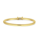 Minimalist Diamond Baguette Ring Stackable 14K Yellow Gold 0.06ct Wholesale