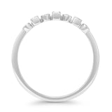Half Eternity Round & Baguette Natural Diamond Band 3.5mm 14K White Gold Wholesale