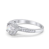 14K White Gold Halo GIA Certified Round 6.5mm D VS1 1.01ct Lab Grown CVD Diamond Engagement Wedding Ring