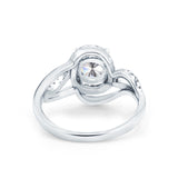 14K White Gold Art Deco GIA Certified Round 6.5mm D VS1 1.01ct Lab Grown CVD Diamond Engagement Wedding Ring