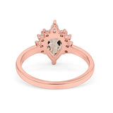 14K Rose Gold 1.5ct Teardrop Art Deco Pear 9mmx6mm G SI Natural Morganite Diamond Engagement Wedding Ring Size 6.5