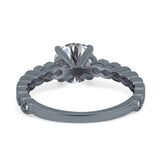14K Black Gold Round GIA Certified 6.5mm D VS1 1.01ct Lab Grown CVD Diamond Engagement Wedding Ring Size 6.5