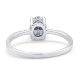 14K White Gold Oval Vintage Style 8mmx6mm D VS2 GIA Certified 1.01ct Lab Grown CVD Diamond Engagement Wedding Ring Size 6.5