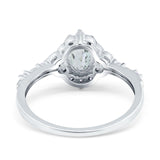 14K White Gold Oval Natural Green Amethyst 0.95ct G SI Diamond Engagement Ring Size 6.5