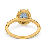 14K Yellow Gold 0.93ct Oval Natural Aquamarine G SI Diamond Engagement Ring Size 6.5