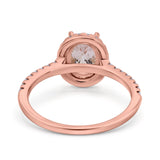 14K Rose Gold 0.93ct Oval Natural Morganite G SI Diamond Engagement Ring Size 6.5