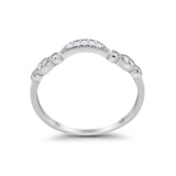 14K White Gold 0.10ct Round 3mm G SI Art Deco Curved Diamond Eternity Bands Engagement Wedding Ring