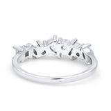 14K White Gold Art Deco Wedding Ring Baguette Eternity Simulated Cubic Zirconia Size-7