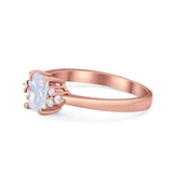 14K Rose Gold Radiant Cut Engagement Ring Simulated CZ Size-7