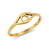 14K Yellow Gold Evil Eye Simple Wedding Engagement Ring (6mm)