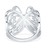 14K White Gold Filigree Design Butterfly Fashion Wedding Engagement Ring Wholesale
