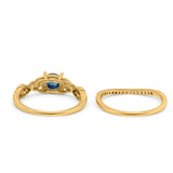 14K Yellow Gold 1.05ct Round 6mm G SI London Blue Topaz Diamond Engagement Bridal Wedding Ring Size 6.5