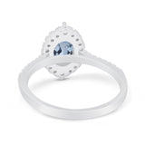 14K White Gold 1.53ct Oval Natural Aquamarine G SI Diamond Engagement Ring Size 6.5