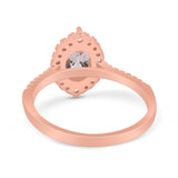 14K Rose Gold 1.53ct Oval Natural Morganite G SI Diamond Engagement Ring Size 6.5