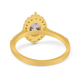 14K Yellow Gold 1.53ct Oval Natural Morganite G SI Diamond Engagement Ring Size 6.5