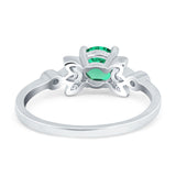 14K White Gold 1.37ct Round 7mm G SI Nano Emerald Diamond Engagement Wedding Ring Size 6.5