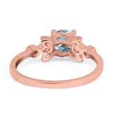 14K Rose Gold 1.37ct Round 7mm G SI Natural Aquamarine Diamond Engagement Wedding Ring Size 6.5
