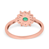 14K Rose Gold 1.01ct Round 6mm G SI Nano Emerald Diamond Engagement Wedding Ring Size 6.5