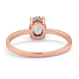 14K Rose Gold 1.28ct Oval 8mmx6mm G SI Natural Green Amethyst Diamond Engagement Wedding Ring Size 6.5