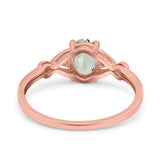14K Rose Gold 1.24ct Oval Filigree Infinity 8mmx6mm G SI Natural Green Amethyst Diamond Engagement Wedding Ring Size 6.5