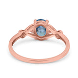 14K Rose Gold 1.24ct Oval Filigree Infinity 8mmx6mm G SI London Blue Topaz Diamond Engagement Wedding Ring Size 6.5