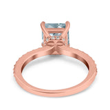 14K Rose Gold 1.55ct Cushion Cut Vintage 7mm G SI Natural Aquamarine Diamond Engagement Wedding Ring Size 6.5